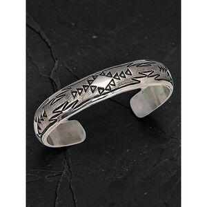 Navajo Zonnie Tahe Sterling Silver Cuff Bracelet Signed Z Tahe 22.9 grams - 6.5"